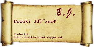 Bodoki József névjegykártya